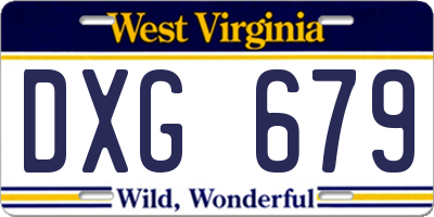 WV license plate DXG679