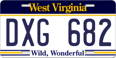 WV license plate DXG682