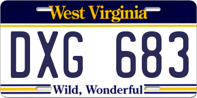 WV license plate DXG683
