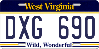 WV license plate DXG690