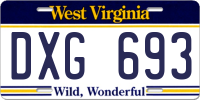 WV license plate DXG693