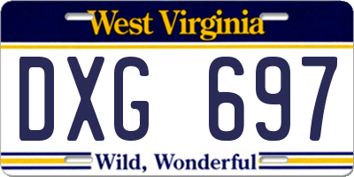 WV license plate DXG697