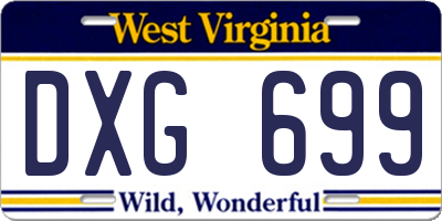 WV license plate DXG699
