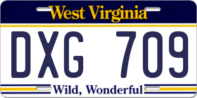 WV license plate DXG709