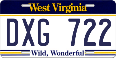 WV license plate DXG722