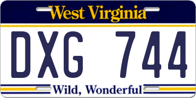 WV license plate DXG744