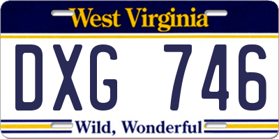 WV license plate DXG746