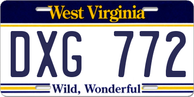 WV license plate DXG772