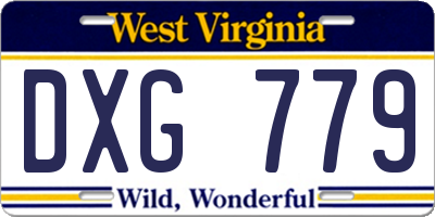 WV license plate DXG779