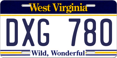 WV license plate DXG780