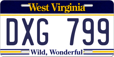 WV license plate DXG799