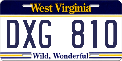 WV license plate DXG810