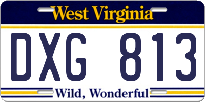 WV license plate DXG813