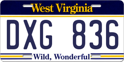 WV license plate DXG836