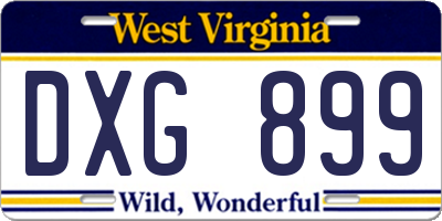 WV license plate DXG899