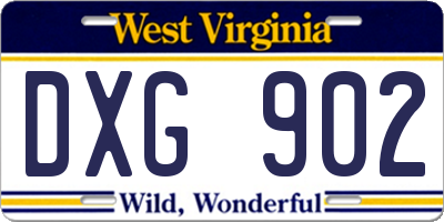 WV license plate DXG902