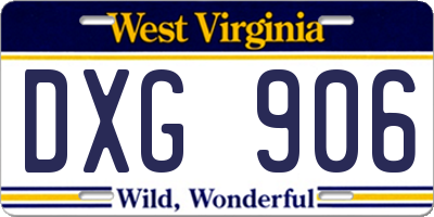 WV license plate DXG906