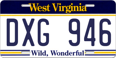 WV license plate DXG946