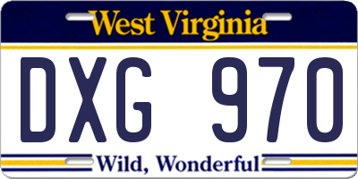 WV license plate DXG970