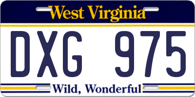 WV license plate DXG975