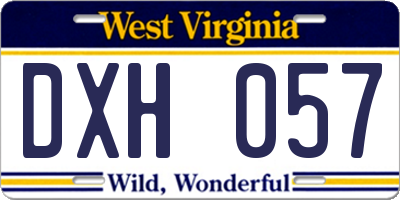 WV license plate DXH057