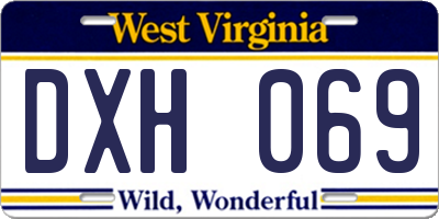 WV license plate DXH069