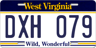 WV license plate DXH079