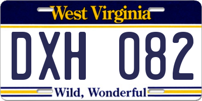 WV license plate DXH082