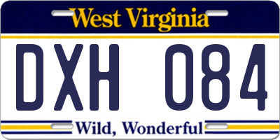 WV license plate DXH084