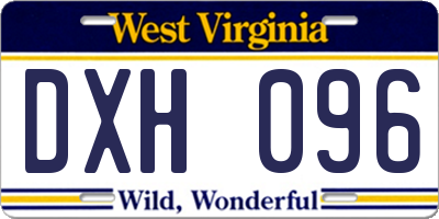 WV license plate DXH096