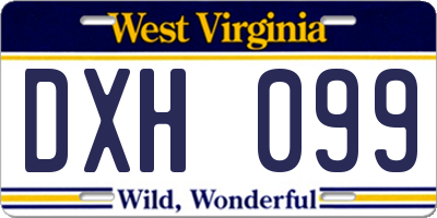 WV license plate DXH099
