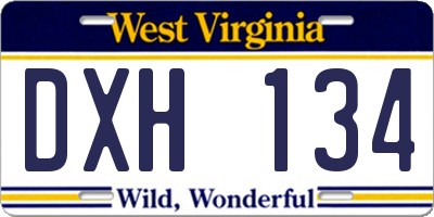 WV license plate DXH134