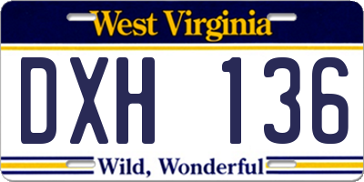 WV license plate DXH136