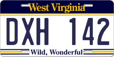 WV license plate DXH142