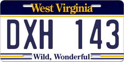 WV license plate DXH143