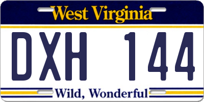 WV license plate DXH144