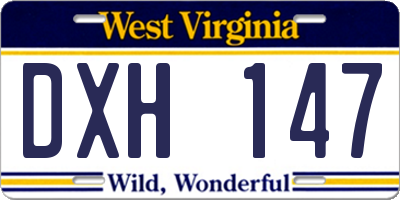 WV license plate DXH147