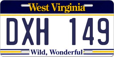 WV license plate DXH149