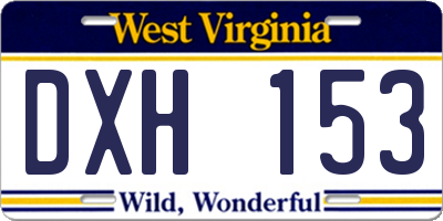 WV license plate DXH153