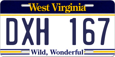 WV license plate DXH167