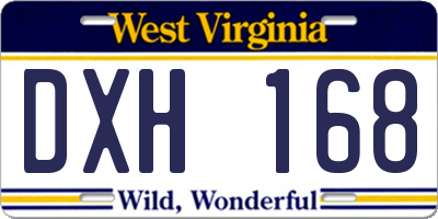 WV license plate DXH168