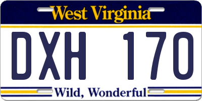 WV license plate DXH170