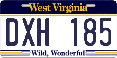 WV license plate DXH185