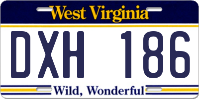 WV license plate DXH186