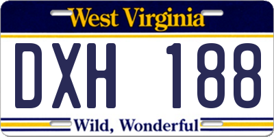 WV license plate DXH188