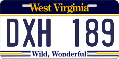 WV license plate DXH189