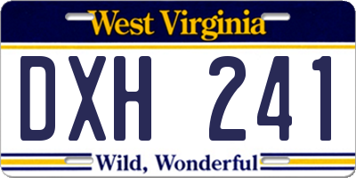WV license plate DXH241
