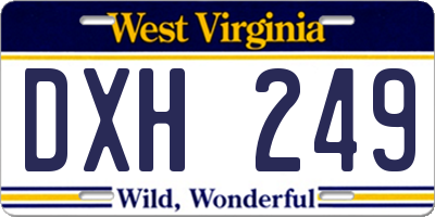 WV license plate DXH249