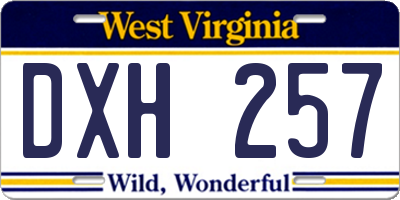 WV license plate DXH257