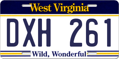 WV license plate DXH261